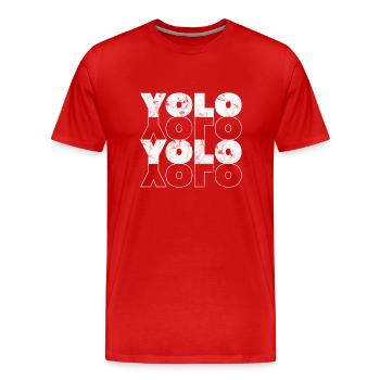 YOLO! Man lebt nur einmal - Expression Vie - Männer Premium Bio T-Shirt - Rot - Vorne - Damien (186cm)
