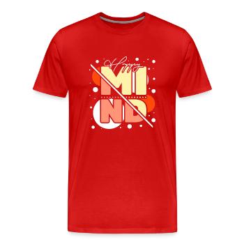 Happy mind, happy life - Men's Premium Organic T-Shirt - red - Front - Damien (186cm)
