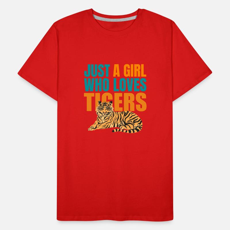 NUR EIN MÄDCHEN, DAS TIGER LIEBT Männer Premium Bio T-Shirt