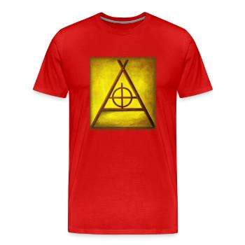 Secret Symbolism - Men's Premium Organic T-Shirt - red - Front - Damien (186cm)