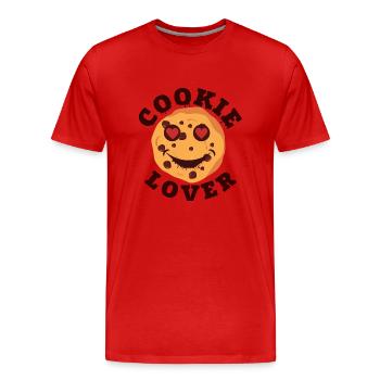 Cookie Lover - Chocolate Chip - Men's Premium Organic T-Shirt - red - Front - Damien (186cm)