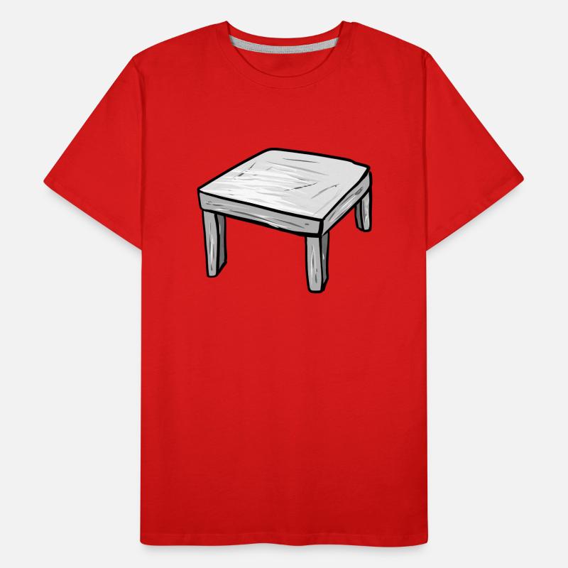 Icône de dessin animé de table de table en bois T-shirt bio Premium Homme