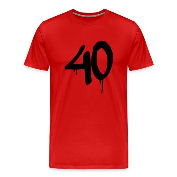 40 - Männer Premium Bio T-Shirt - Rot - Vorne - Damien (186cm)