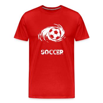 Soccer Fussball - Männer Premium Bio T-Shirt - Rot - Vorne - Damien (186cm)