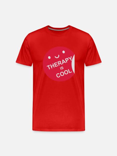 therapy is cool Quote - Men's Premium Organic T-Shirt - red