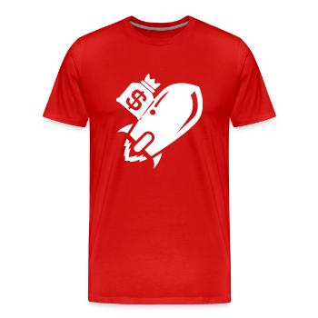 Bitcoin Trading Crypto Stocks - T-shirt bio Premium Homme - rouge - Devant - Damien (186cm)