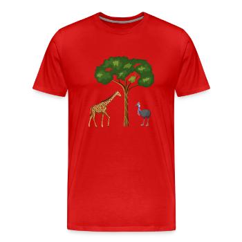 Safari Zoo Animal Safari Zoo - T-shirt bio Premium Homme - rouge - Devant - Damien (186cm)