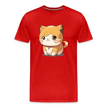 Baby Cat - Men's Premium Organic T-Shirt - red - Front - Damien (186cm)
