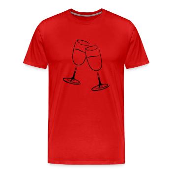 glasses - Men's Premium Organic T-Shirt - red - Front - Damien (186cm)