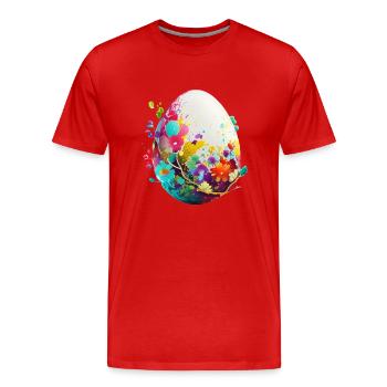 Buntes Osterei Und Frühlingsdekoration - Männer Premium Bio T-Shirt - Rot - Vorne - Damien (186cm)