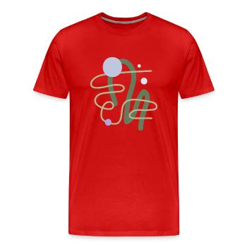 Abstract Shapes Organic Lilac Pastel - Men's Premium Organic T-Shirt - red - Front - Damien (186cm)