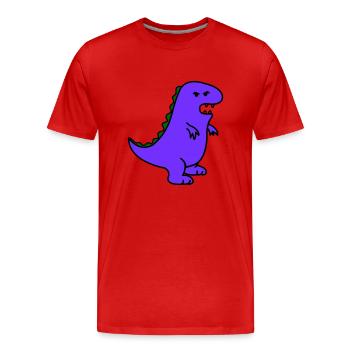 angry dino - Männer Premium Bio T-Shirt - Rot - Vorne - Damien (186cm)