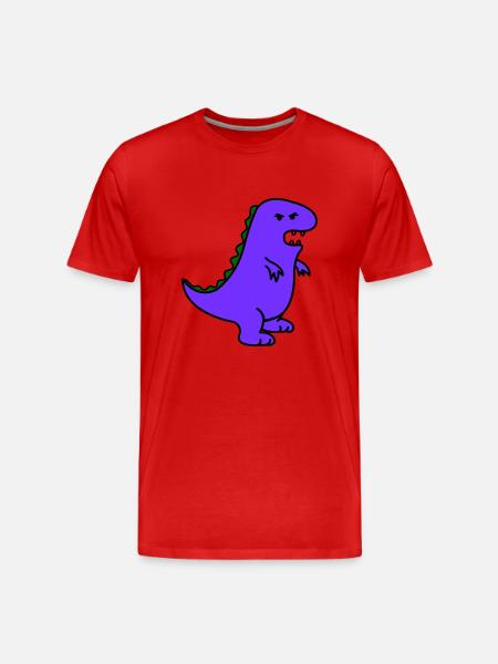 Angry Dino - Men's Premium Organic T-Shirt - red