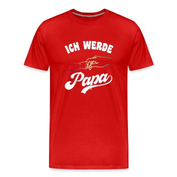 Ich werde Papa Vater Väter Vatertag - Männer Premium Bio T-Shirt - Rot - Vorne - Damien (186cm)