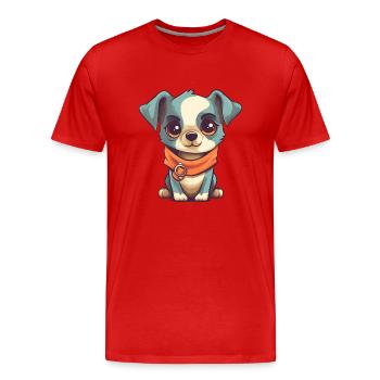 Cute Dog - Men's Premium Organic T-Shirt - red - Front - Damien (186cm)