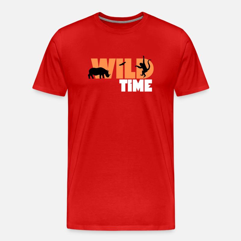 Wildzeit - Männer Premium Bio T-Shirt - Rot