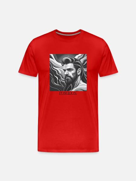 GREEK POSEIDON - Männer Premium Bio T-Shirt - Rot