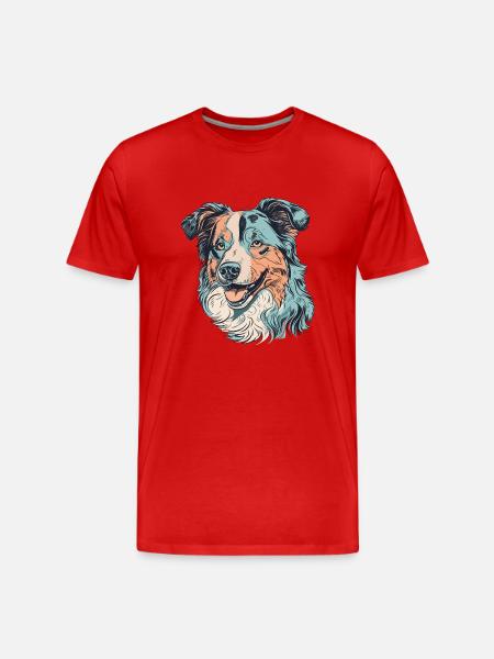 Australischer Schäferhund - Männer Premium Bio T-Shirt - Rot