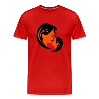 Liebe zum Muttertag - Männer Premium Bio T-Shirt - Rot - Vorne - Damien (186cm)