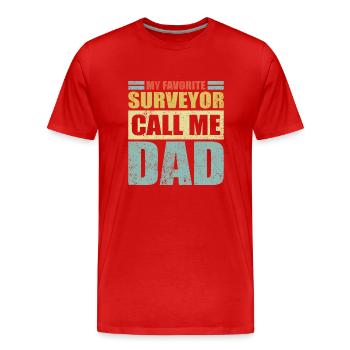 Vintage Mein Lieblingsvermesser nennt mich Papa Vaters - Männer Premium Bio T-Shirt - Rot - Vorne - Damien (186cm)