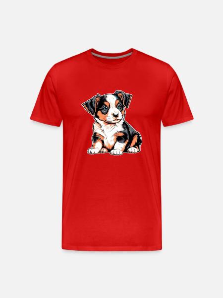 Cute puppy - Men's Premium Organic T-Shirt - red