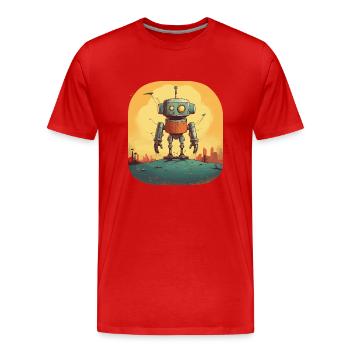 Robot - Männer Premium Bio T-Shirt - Rot - Vorne - Damien (186cm)