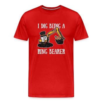 Ich mag es, ein Ringträger zu sein - Männer Premium Bio T-Shirt - Rot - Vorne - Damien (186cm)