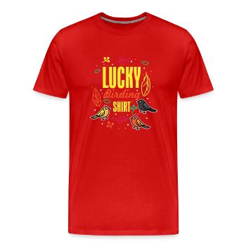 Glücksvogel-Shirt - Männer Premium Bio T-Shirt - Rot - Vorne - Damien (186cm)