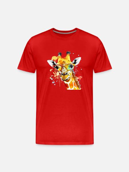 Helsy, die Giraffe - Männer Premium Bio T-Shirt - Rot