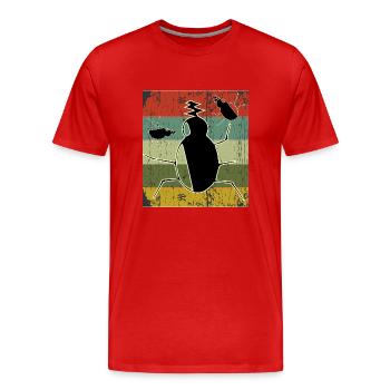 Vintage bugs sunset design - T-shirt bio Premium Homme - rouge - Devant - Damien (186cm)