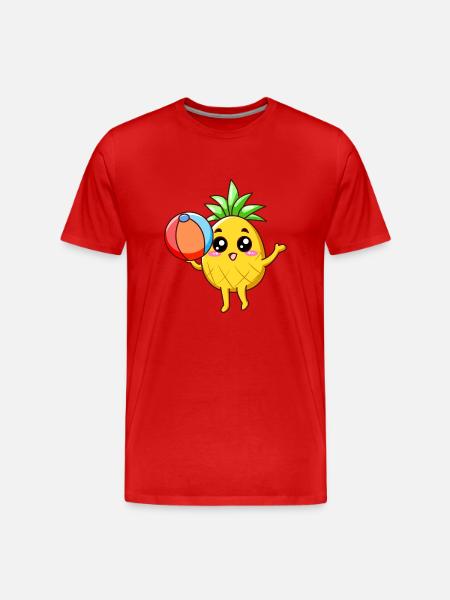 Sommer Ananas - Männer Premium Bio T-Shirt - Rot