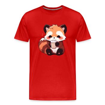 Roter Panda - Männer Premium Bio T-Shirt - Rot - Vorne - Damien (186cm)