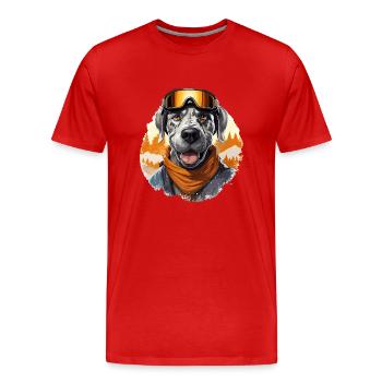 Great Dane Ski-T-Shirt: Prägende Wintertauglichkeit - Männer Premium Bio T-Shirt - Rot - Vorne - Damien (186cm)