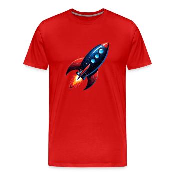 Rocket Launch Starter - Men's Premium Organic T-Shirt - red - Front - Damien (186cm)
