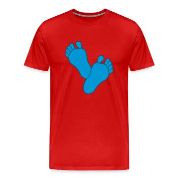 Bébé Pieds Garçon - T-shirt bio Premium Homme - rouge - Devant - Damien (186cm)