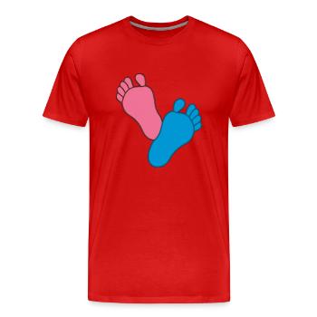 Bébé Pieds Fille Garçon - T-shirt bio Premium Homme - rouge - Devant - Damien (186cm)
