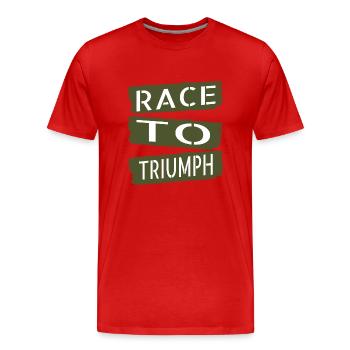 Betting Jockey Geek Adventure Vibrant Racehorse - Men's Premium Organic T-Shirt - red - Front - Damien (186cm)