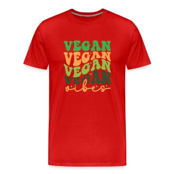 Vegan vibes, veganuary, gesunde Ernährung, vegan - Männer Premium Bio T-Shirt - Rot - Vorne - Damien (186cm)