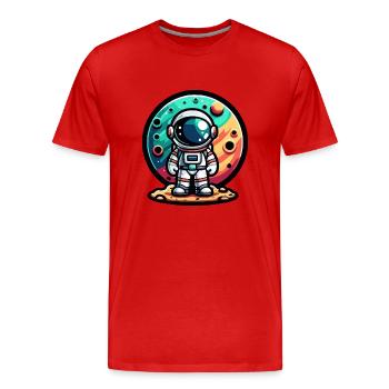 Petit astronaute - T-shirt bio Premium Homme - rouge - Devant - Damien (186cm)