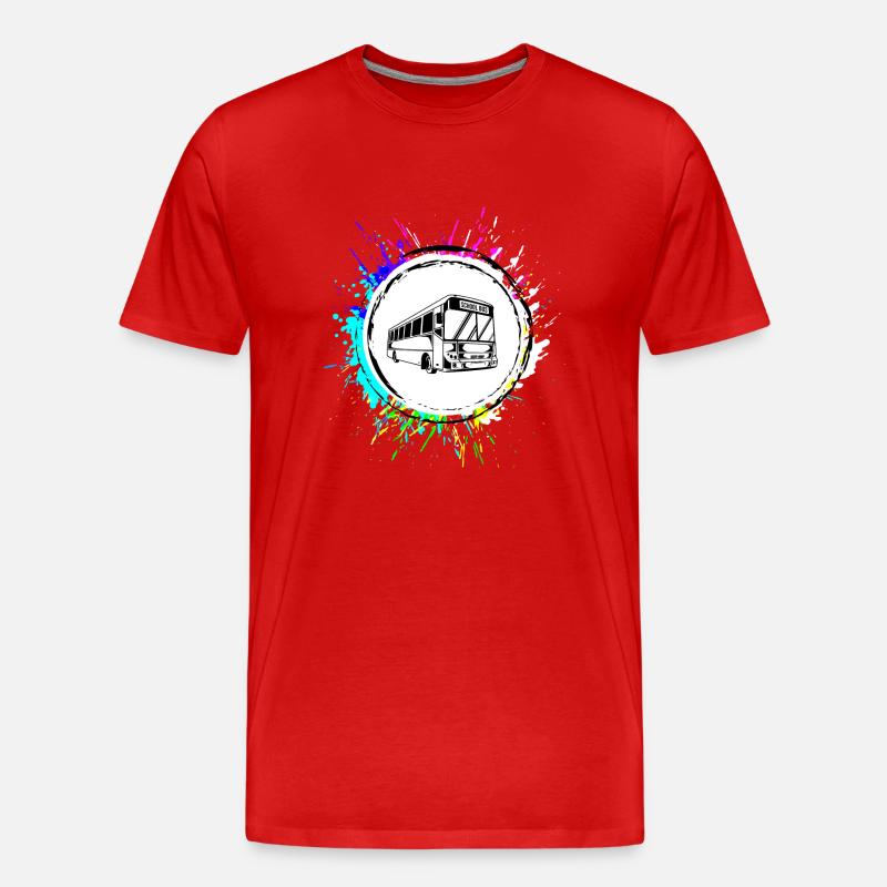 Schulbus schule Bunt - Männer Premium Bio T-Shirt - Rot
