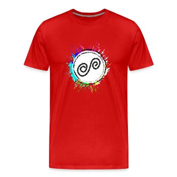Chaîne de vélo colorée - T-shirt bio Premium Homme - rouge - Devant - Damien (186cm)