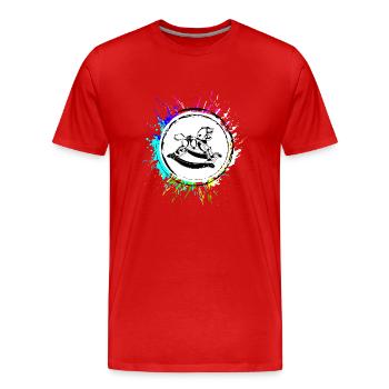 Schauckelpferd Icon Symbol Bunt - Männer Premium Bio T-Shirt - Rot - Vorne - Damien (186cm)