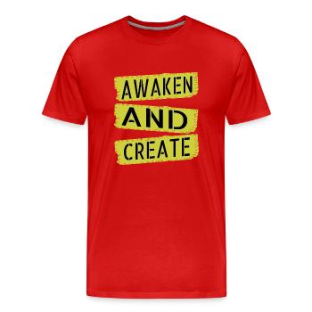 Idée cadeau citations d’illumination - T-shirt bio Premium Homme - rouge - Devant - Damien (186cm)