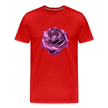 Rose, pink, Metall,,metallisch - Männer Premium Bio T-Shirt - Rot - Vorne - Damien (186cm)