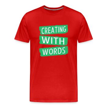 bday awesome writing tips gift idea imagination - Männer Premium Bio T-Shirt - Rot - Vorne - Damien (186cm)