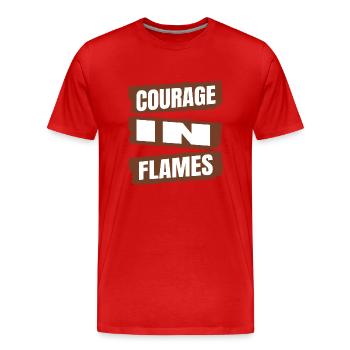 Citation drôle de caserne de pompiers géniale actes de courage - T-shirt bio Premium Homme - rouge - Devant - Damien (186cm)