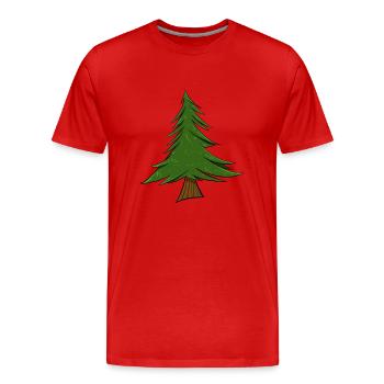 Sapin | Sapin de Noël | Pin - T-shirt bio Premium Homme - rouge - Devant - Damien (186cm)