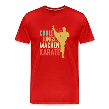Coole Jungs machen Karate Training Kampfsport - Männer Premium Bio T-Shirt - Rot - Vorne - Damien (186cm)