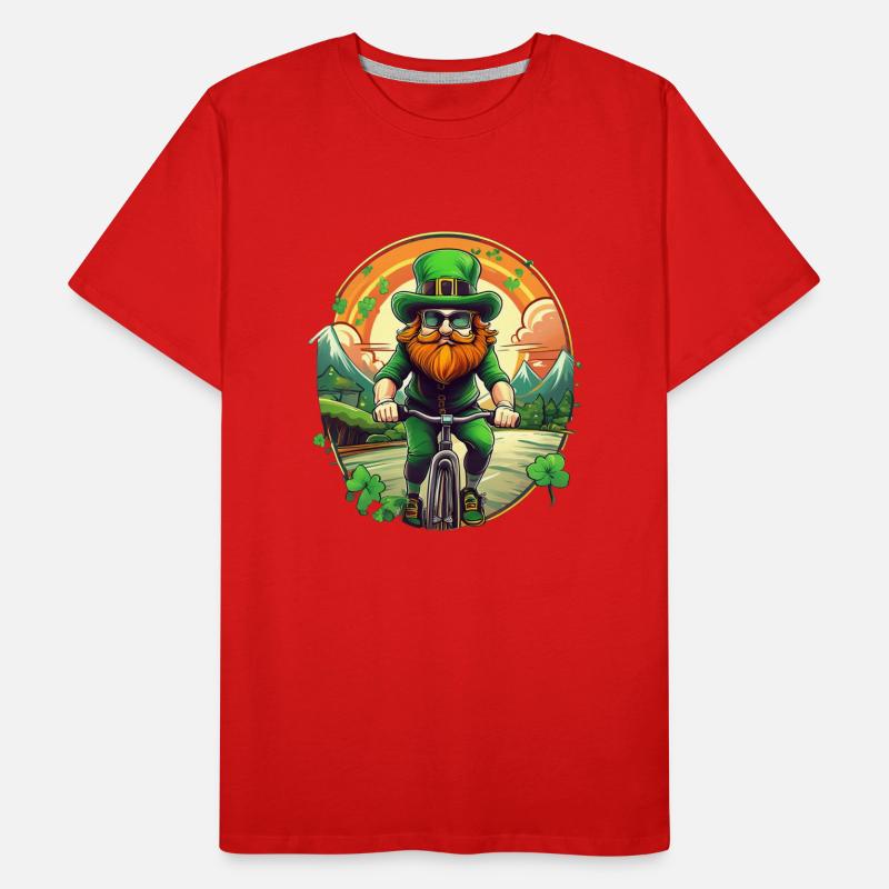 Vélo Trèfle de la Saint-Patrick T-shirt bio Premium Homme