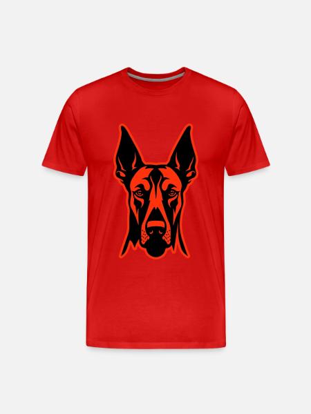Doberman Dog Head - Men's Premium Organic T-Shirt - red
